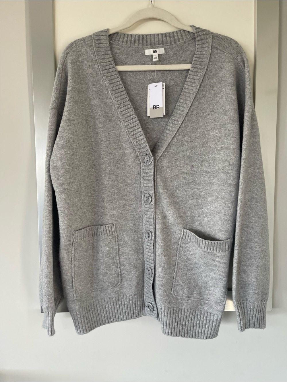 NWT Oversize Front Pocket Cotton Blend Cardigan